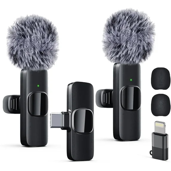 2-Pack Wireless Lavalier Clip-On Microphones