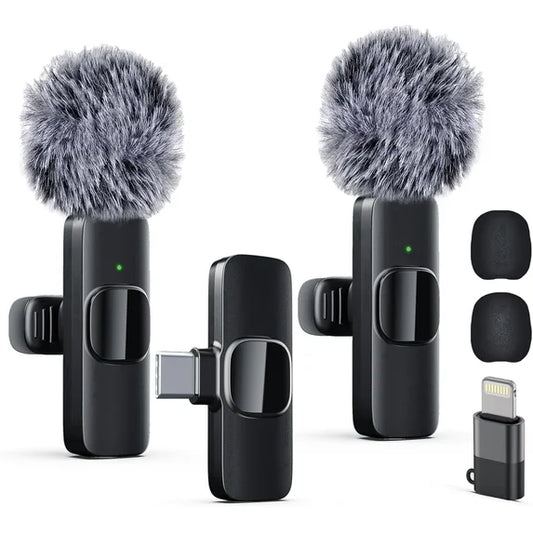 2-Pack Wireless Lavalier Clip-On Microphones